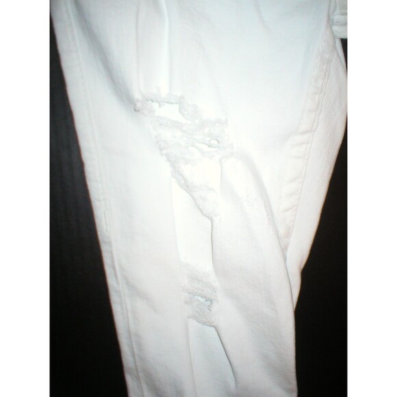 NWT New Womens True Religion Destroyed Jeans Skinny White Mid Designer Patch 28 - Picture 3 of 9
